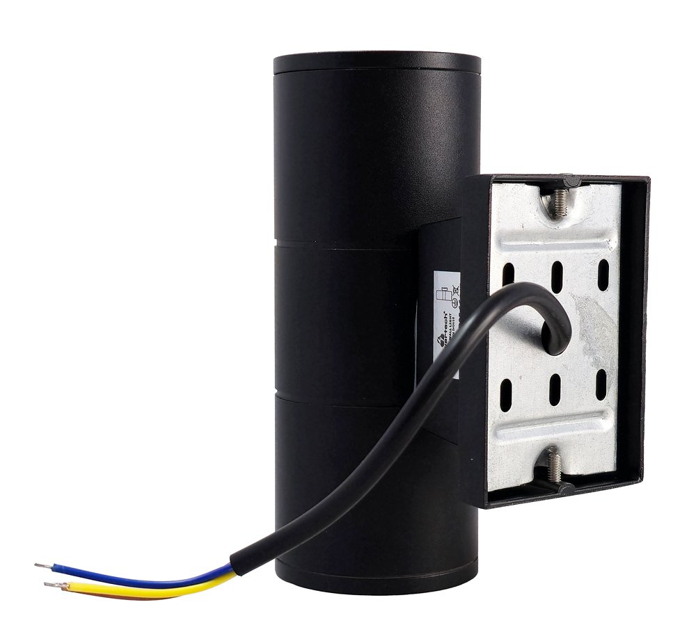 POWERTECH φωτιστικό τοίχου HLL-0190 για 2x GU10 λάμπες, μεταλλικό, IP65, μαύρο - Image 4