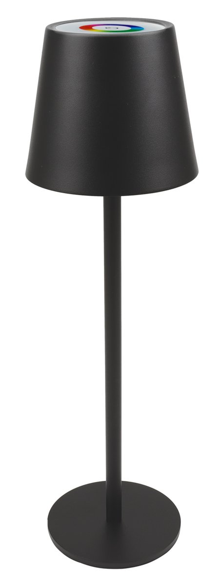 POWERTECH LED επιτραπέζιο φωτιστικό HLL-0195, RGB, ρυθμιζόμενο, επαναφορτιζόμενο, μαύρο