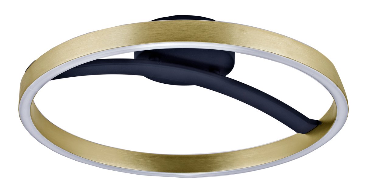 POWERTECH LED φωτιστικό οροφής HLL-0199, 29W, 4000K, Φ38x10cm, χρυσό/μαύρο