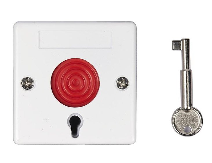 Ενσύρματο κουμπί πανικού HS-182E με κλειδί απενεργοποίησης, λευκό