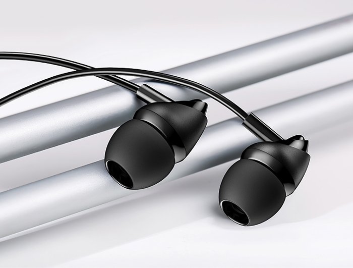 USAMS earphones με μικρόφωνο EP-39, 3.5mm σύνδεση, Φ10mm, 1.2m, μαύρα - Image 2