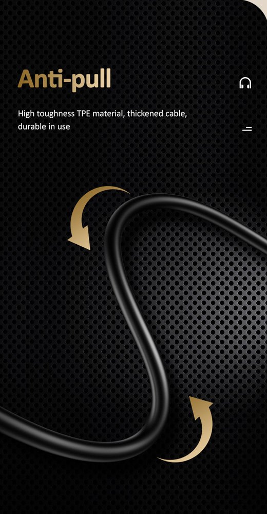 USAMS earphones με μικρόφωνο US-SJ482, USB-C σύνδεση, Φ10mm, 1.2m, μαύρα - Image 4