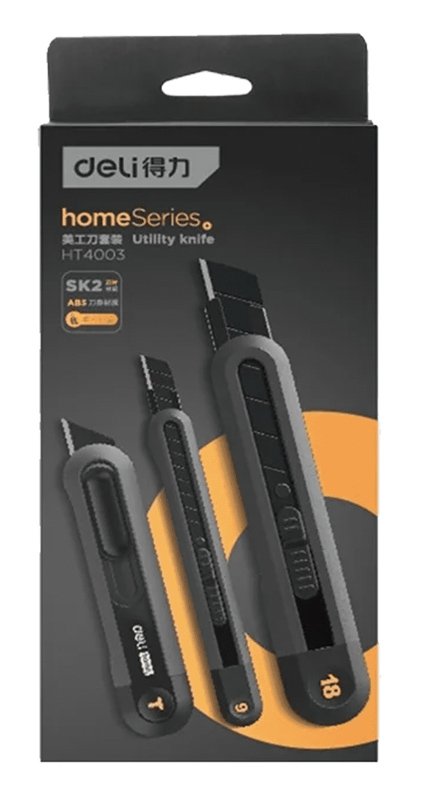 DELI σετ κοπίδια HT4003 με κλείδωμα & άμεσο άνοιγμα, 9/18/20mm, μαύρο, 3τμχ - Image 4