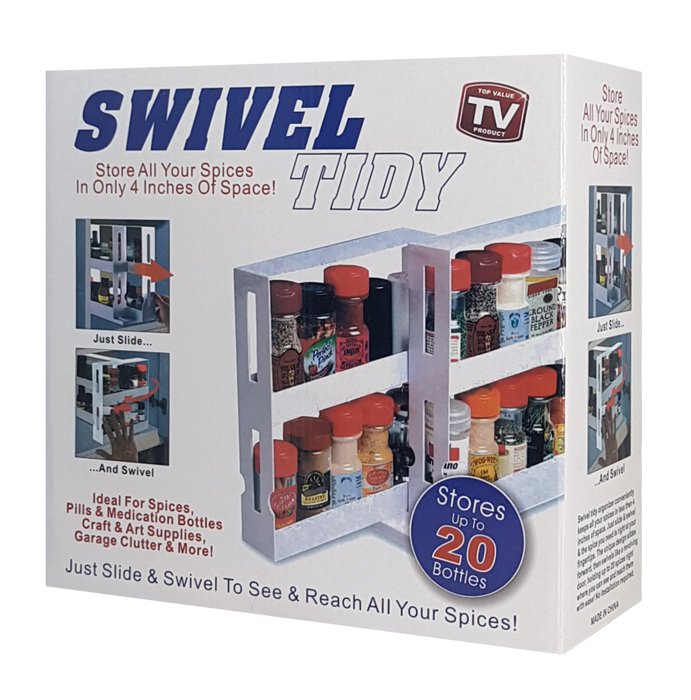 Επιτραπέζια βάση μπαχαρικών HUH-0038, 28 x 10.5 x 28cm, λευκή - Image 5