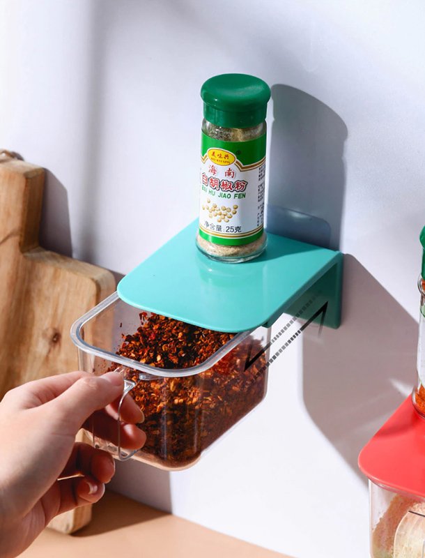 Δοχείο αποθήκευσης μπαχαρικών HUH-0052, με κουταλάκι, 420ml, μπλε - Image 4