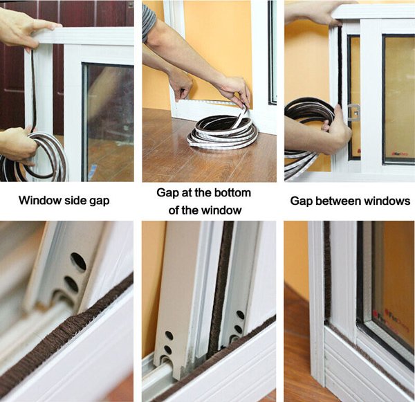 HOME USE Αυτοκόλλητη μονωτική ταινία HUH-0086 για παράθυρα, 7x6mm, 5m, καφέ - Image 2