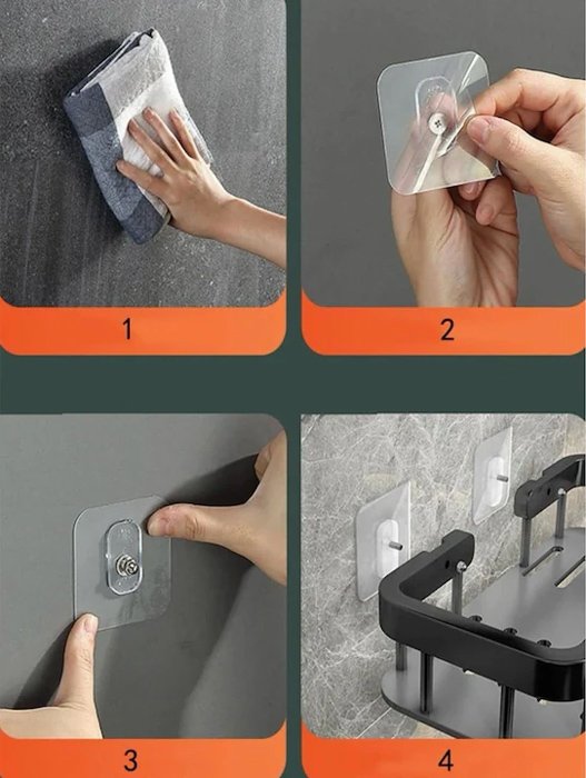 HOME USE γωνιακό ράφι τοίχου HUH-0157, αλουμινίου, 28x5.5x21cm, χρυσό - Image 5