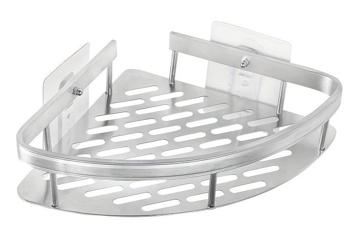 HOME USE γωνιακό ράφι τοίχου HUH-0158, αλουμινίου, 28x5.5x21cm, ασημί