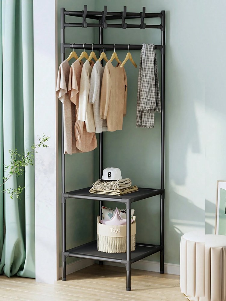 HOME USE κρεμάστρα δαπέδου HUH-0165, μεταλλική, γωνιακή, 40x188cm, μαύρη - Image 2