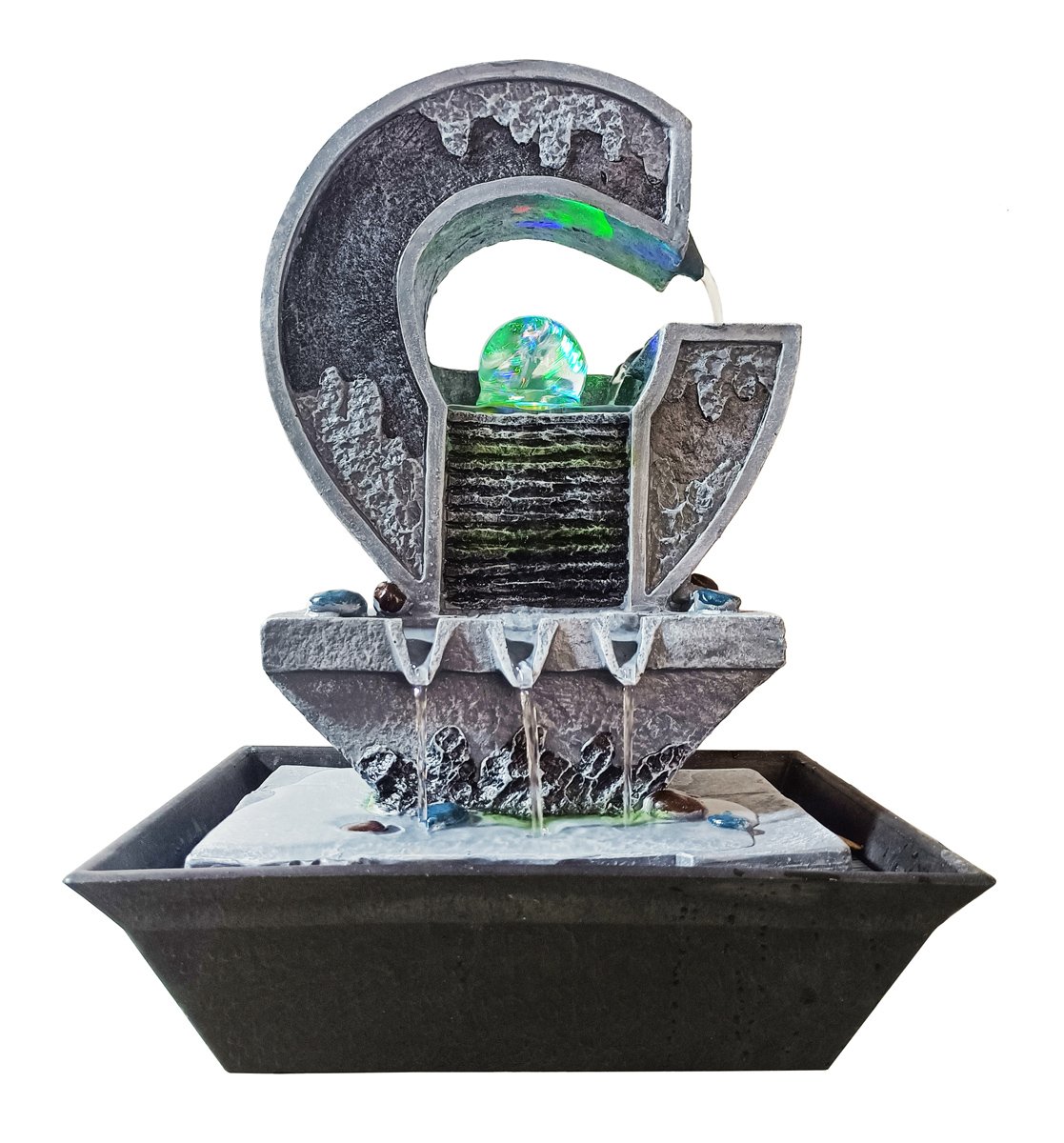 HOME USE διακοσμητικό συντριβάνι HUH-0174, φωτιζόμενο, 30x23x40cm