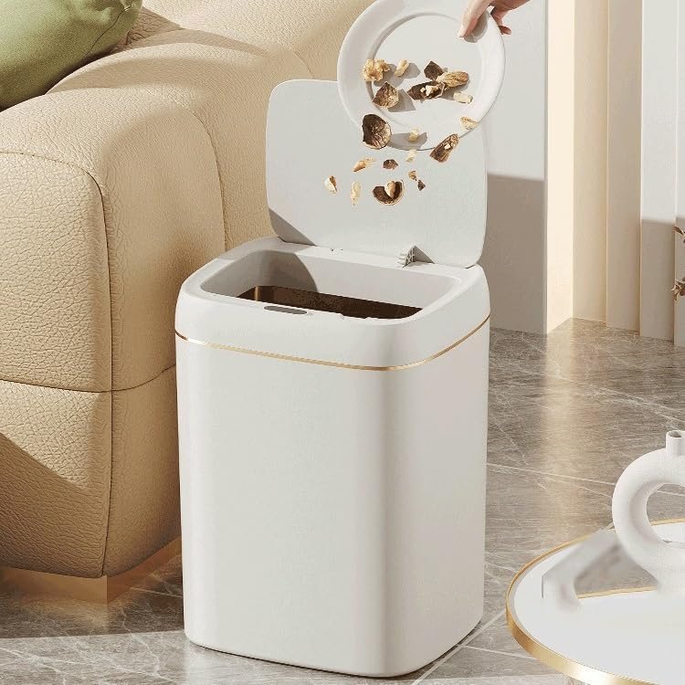 HOME USE κάδος απορριμμάτων HUH-0188 με φωτοκύτταρο, 13lt, λευκός - Image 3