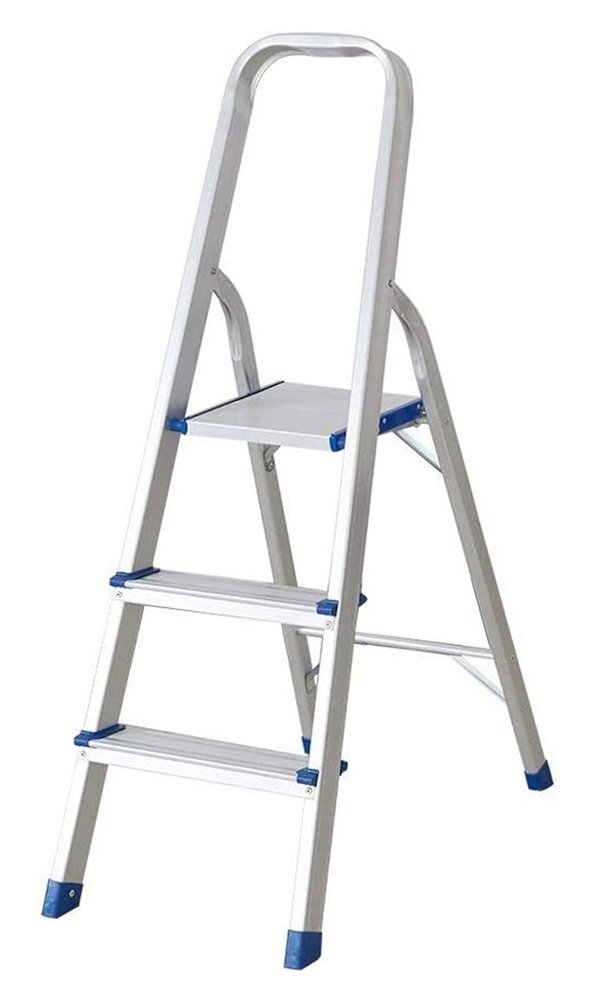 HOME USE σκάλα αλουμινίου HUH-0201 με 2+1 σκαλοπάτια, EN 131, 117.5cm