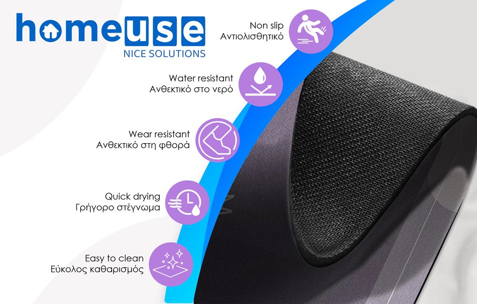 HOME USE πατάκι μπάνιου HUH-0213, αντιολισθητικό, 60x40cm, 3.5mm πάχος, πολύχρωμο - Image 3