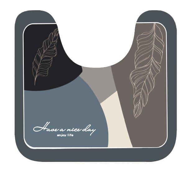 HOME USE πατάκι μπάνιου HUH-0215, αντιολισθητικό, 50x40cm, 3.5mm πάχος, πολύχρωμο