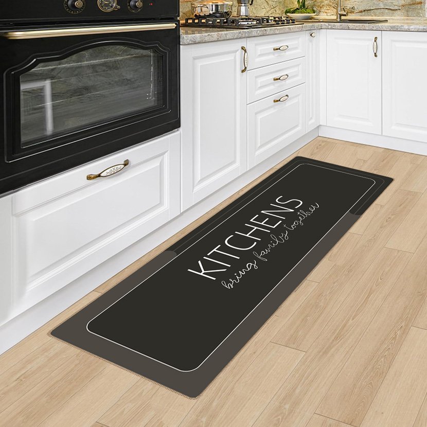 HOME USE πατάκι κουζίνας HUH-0216, αντιολισθητικό, υφασμάτινο, 120x40cm, 3.5mm πάχος, καφέ - Image 2