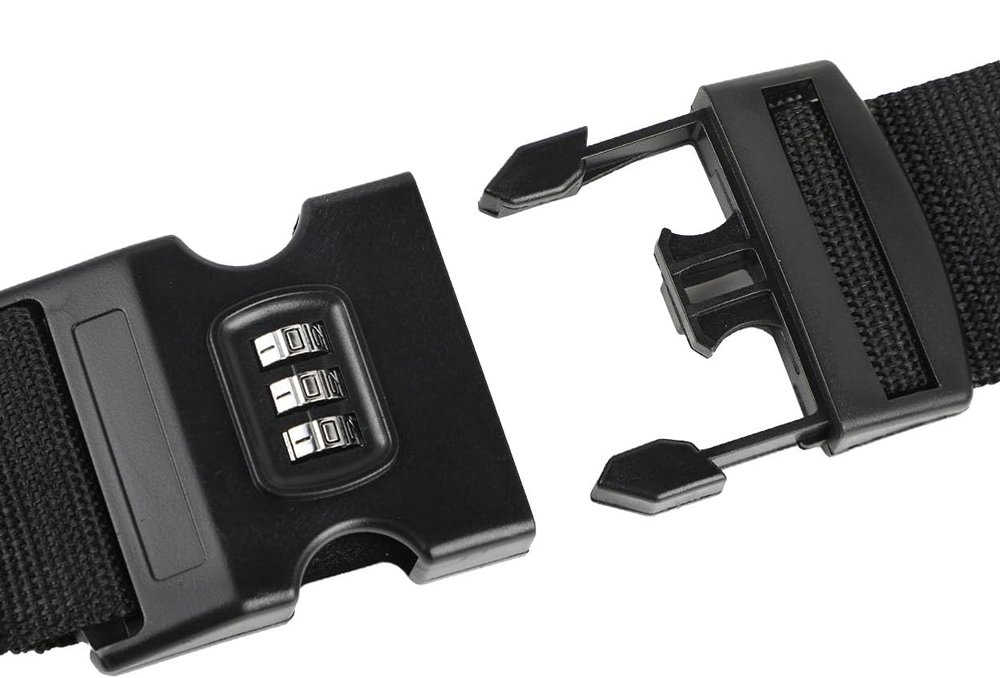 HOME USE ιμάντας βαλίτσας HUH-0240 με λουκέτο συνδυασμού, ρυθμιζόμενος, 2m, μαύρος - Image 3