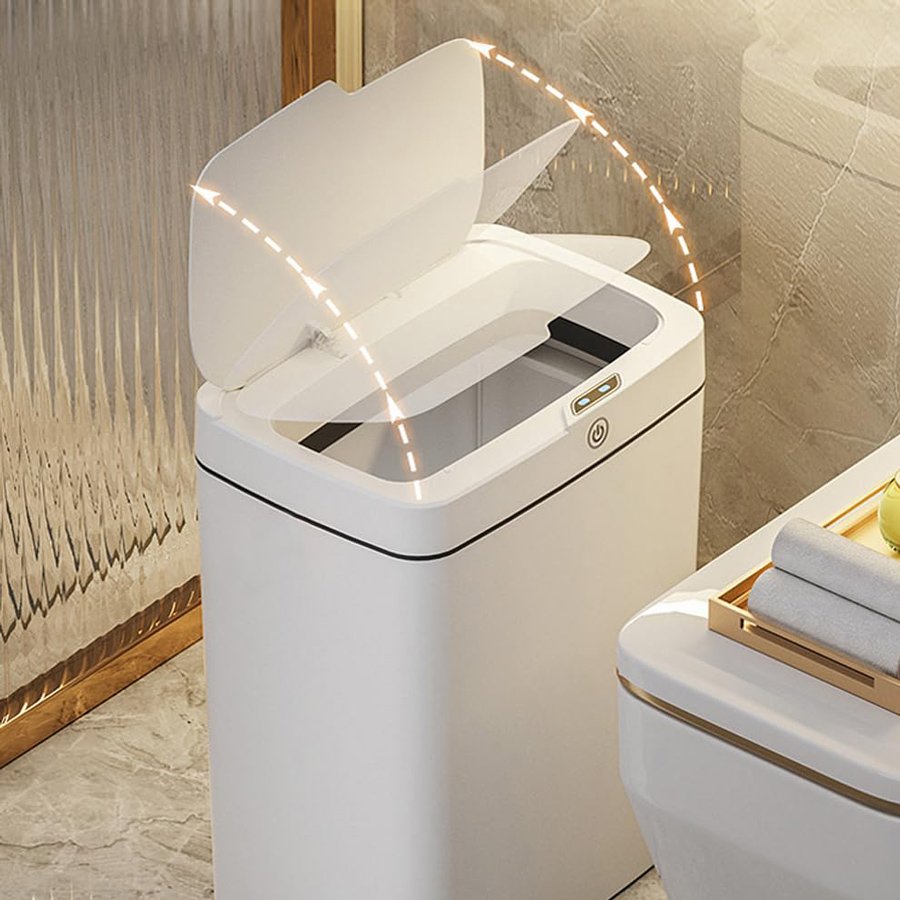 HOME USE κάδος απορριμμάτων HUH-0253 με φωτοκύτταρο, 13lt, λευκός - Image 2