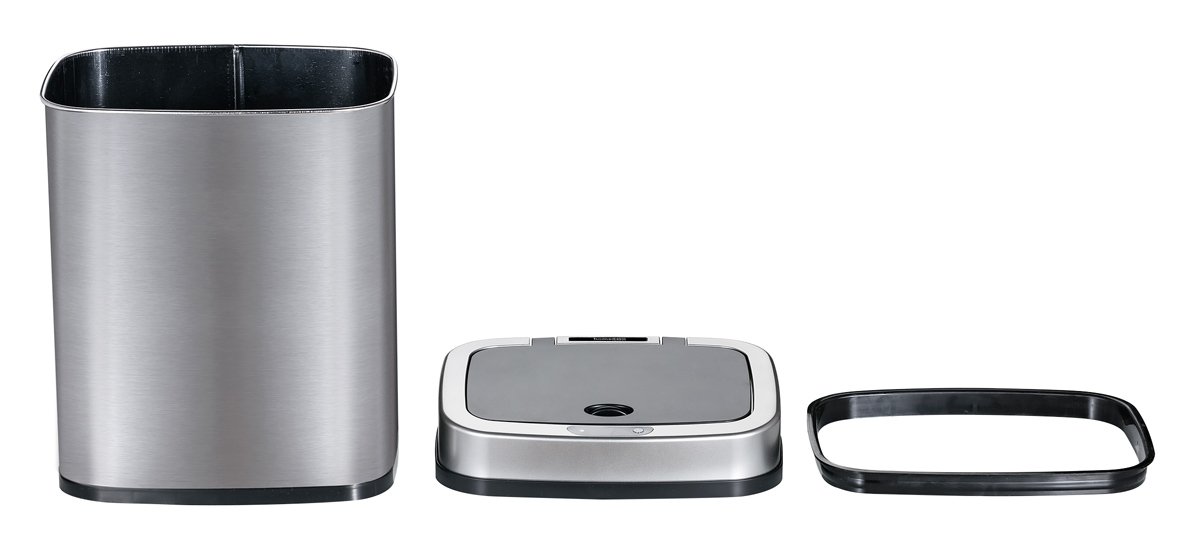 HOME USE κάδος απορριμμάτων HUH-0256 με φωτοκύτταρο, ανοξείδωτο ατσάλι, 15lt, ασημί - Image 9