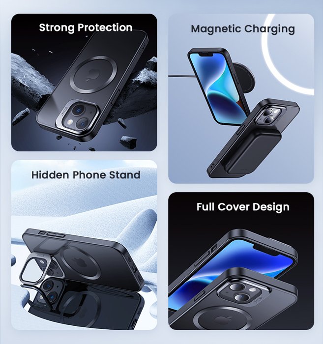 USAMS θήκη Geying US-BH856 για iPhone 15 Plus, διάφανη/μπλε - Image 2