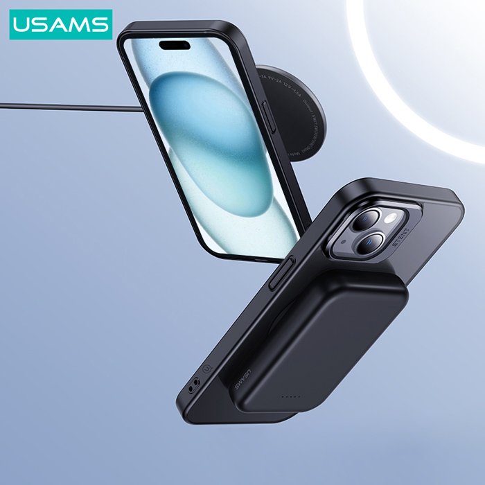 USAMS θήκη Geying US-BH856 για iPhone 15 Plus, διάφανη/μπλε - Image 4
