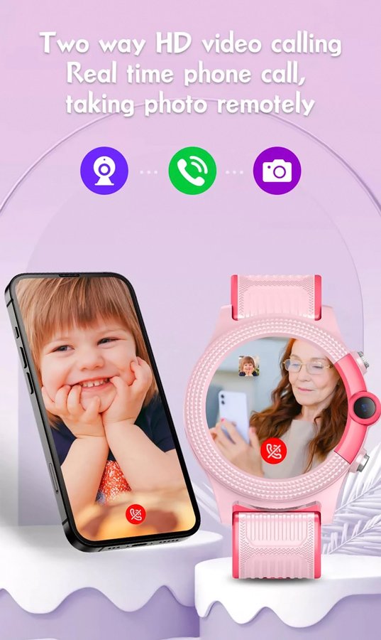 INTIME GPS smartwatch για παιδιά IT-051, 1.28", camera, 4G, IPX7, μαύρο - Image 2