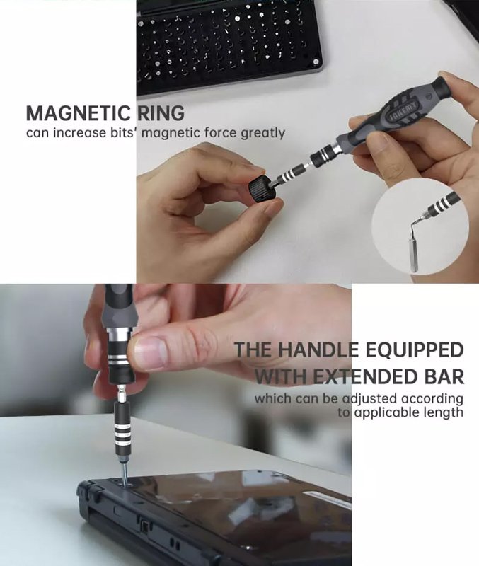 JAKEMY σετ κατσαβιδιών ακριβείας JM-8176 με θήκη, CR-V, 106τμχ - Image 4