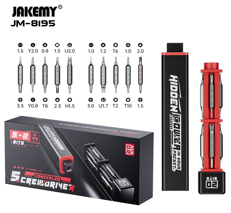 JAKEMY σετ κατσαβίδι ακριβείας JM-8195 με 10x δίπλες μύτες, μαγνητικό - Image 7