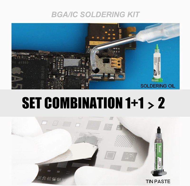 KAISI BGA/IC κιτ πάστας συγκόλλησης KAI-338, 217 °C, 25g & 5cc - Image 2