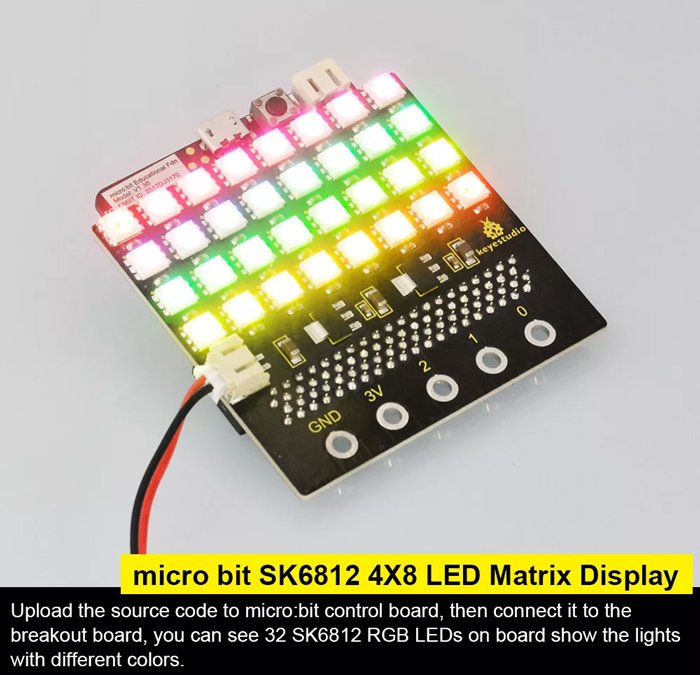 KEYESTUDIO SK6812 4x8 LED dot matrix shield KS0315 για Micro:bit - Image 2
