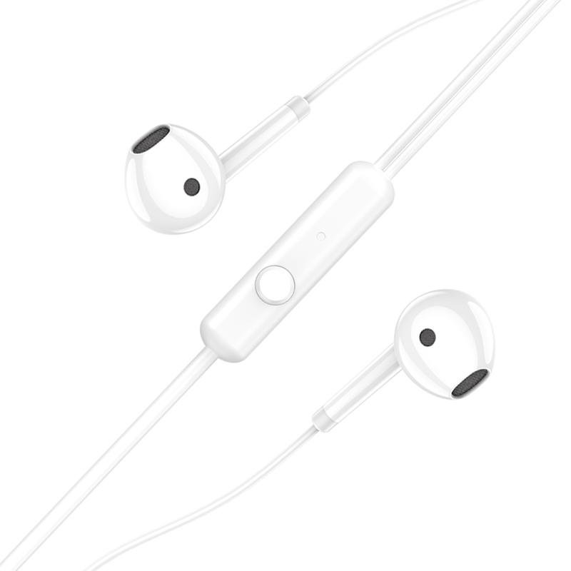 KAKUSIGA earphones με μικρόφωνο KSC-1301, 3.5mm σύνδεση, 14mm, 1.1m, λευκά - Image 3