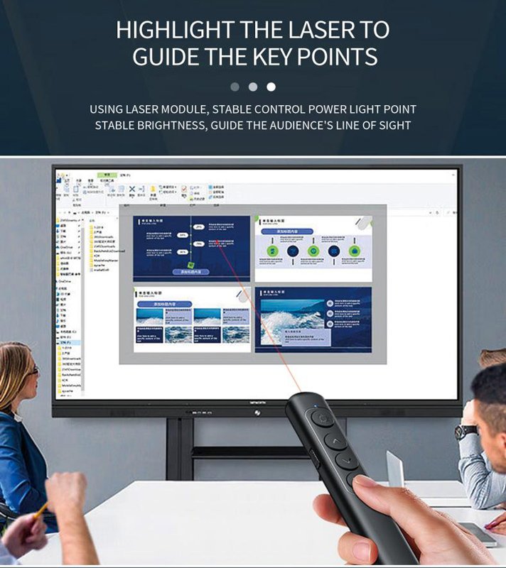 KAKUSIGA τηλεχειριστήριο παρουσιάσεων KSC-1488 με laser & πλήκτρα, 100m, μαύρο - Image 2