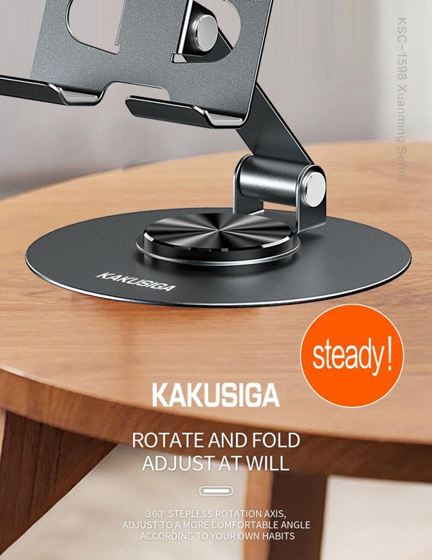 KAKUSIGA επιτραπέζια βάση smartphone KSC-1598, foldable, μαύρη - Image 3