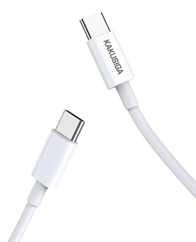 KAKUSIGA καλώδιο USB-C σε USB-C KSC-653, 100W, 480Mbps, 25cm, λευκό