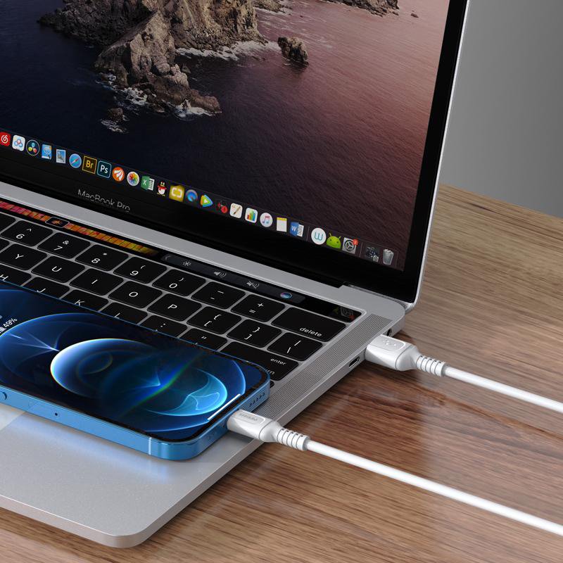 KAKUSIGA καλώδιο Lightning σε USB KSC-805, 2.4A, 480Mbps, 1m, λευκό - Image 2