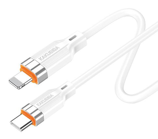 KAKUSIGA καλώδιο Lightning σε USB-C KSC-995, σιλικόνης, 30W, 480Mbps, 1m, λευκό - Image 2