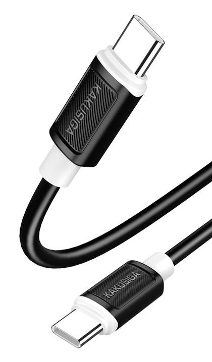 KAKUSIGA καλώδιο USB-C σε USB-C KSC-998, σιλικόνης, 100W, 480Mbps, 1m, μαύρο