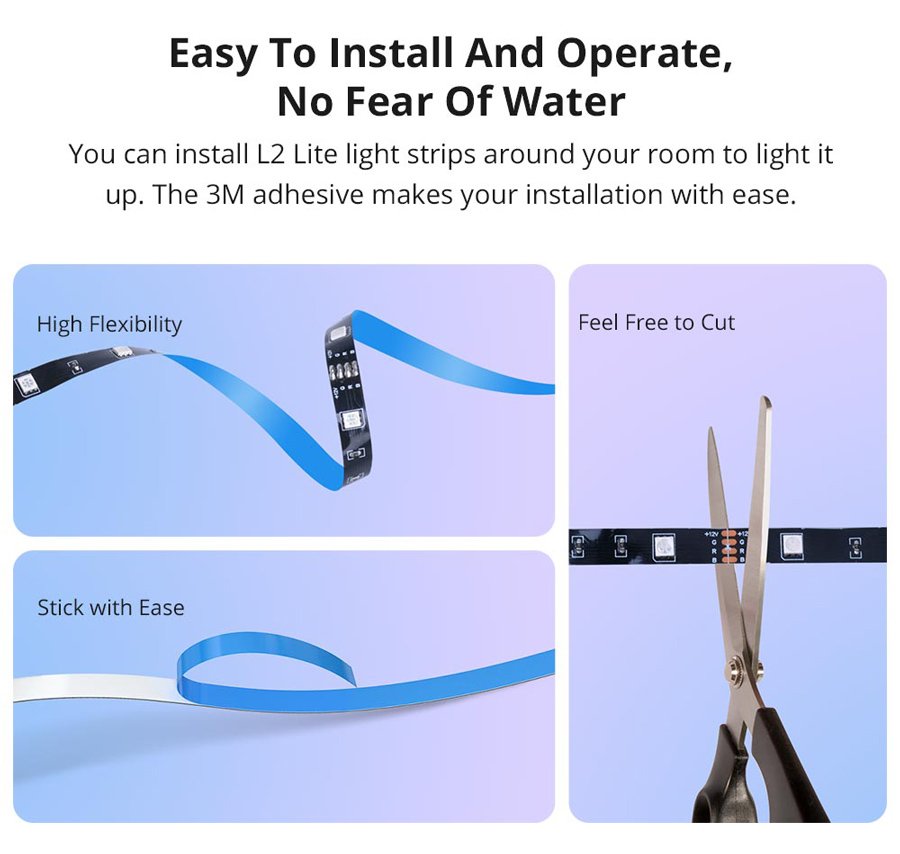 SONOFF smart LED καλωδιοταινία L2-LITE-5M, RGB, WiFi & BT, 5m - Image 2