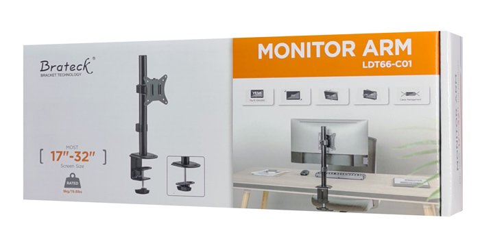 BRATECK βάση γραφείου οθόνης LDT66-C01, 17-32", έως 9kg - Image 5