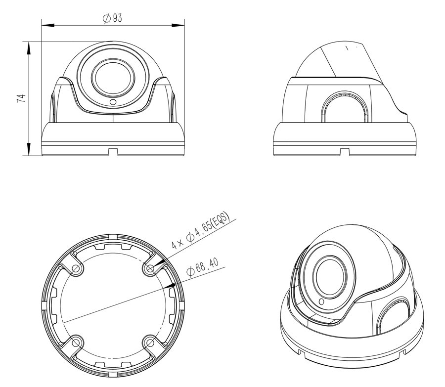 LONGSE υβριδική κάμερα LIRDBAHTC200F, 2.8mm, 2MP, αδιάβροχη IP67, IR 20m - Image 4