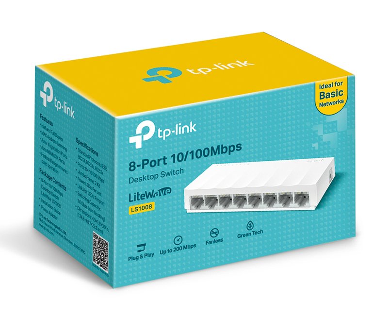 TP-LINK desktop switch LiteWave LS1008, 8-port 10/100Mbps, Ver 1.0 - Image 5