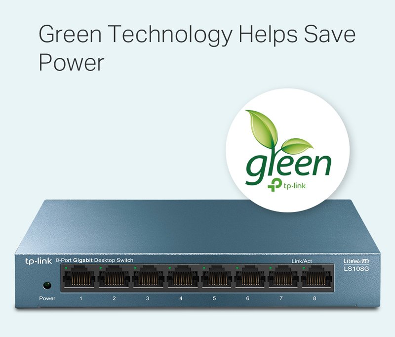 TP-LINK Desktop Switch LS108G, 8-port 10/100/1000Mbps, Ver. 1.0 - Image 5