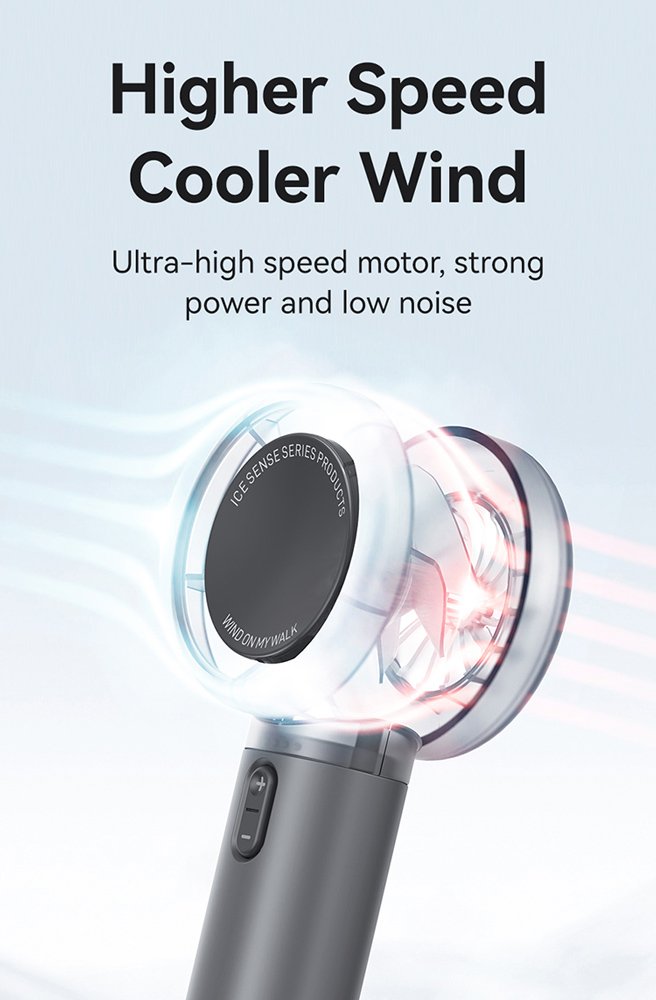 USAMS φορητός ανεμιστήρας LU01 με 5 ταχύτητες, 2000mAh, ροζ - Image 5