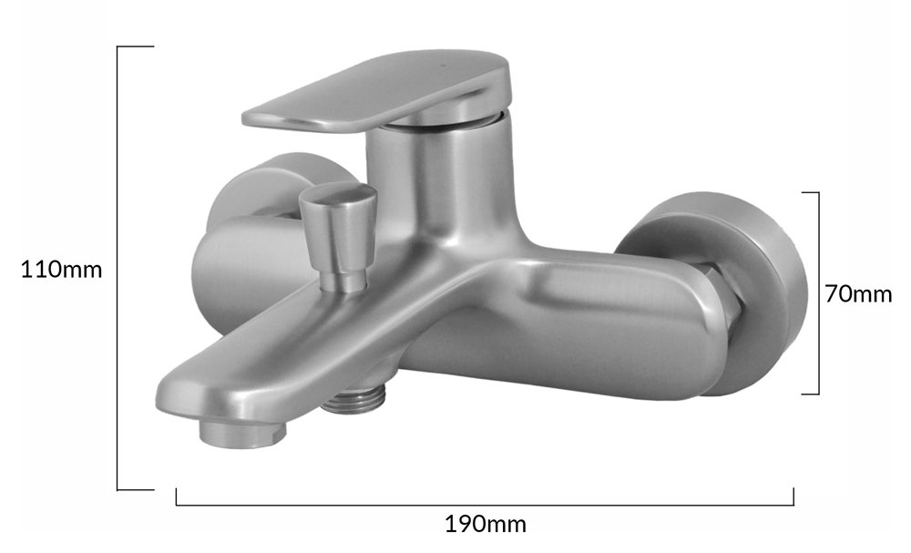 BRUNO μπαταρία τοίχου μπάνιου M31570-235C, αναμεικτική, ασημί - Image 6