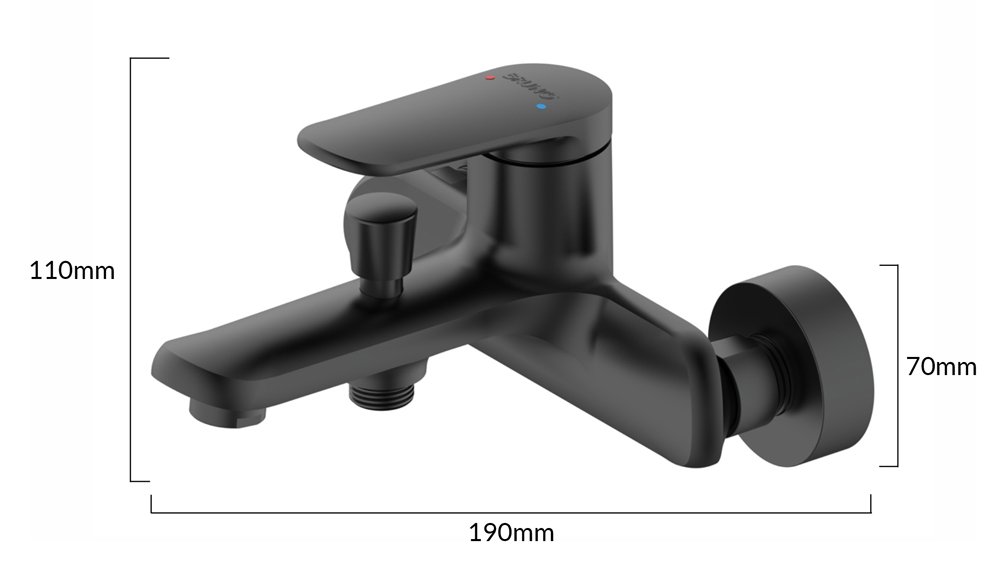 BRUNO μπαταρία τοίχου μπάνιου M31570-235H, αναμεικτική, μαύρη - Image 7