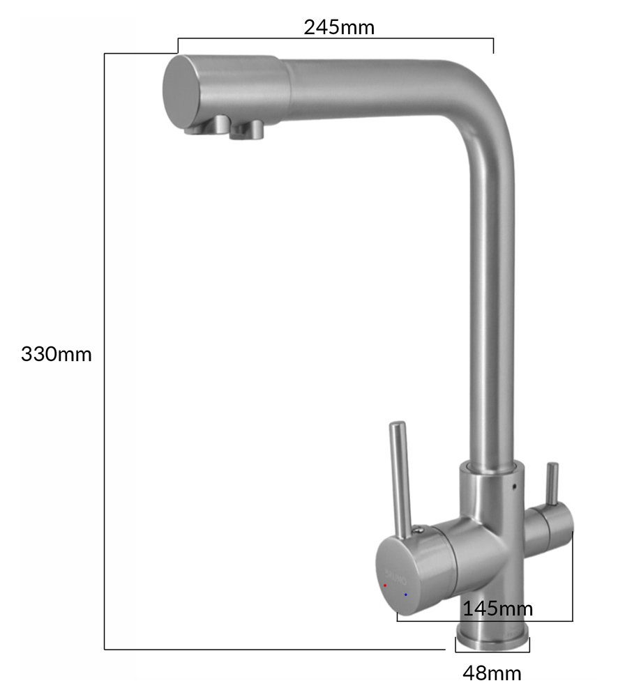 BRUNO μπαταρία πάγκου κουζίνας M54510-207, τρίοδη, αναμεικτική, ασημί - Image 5