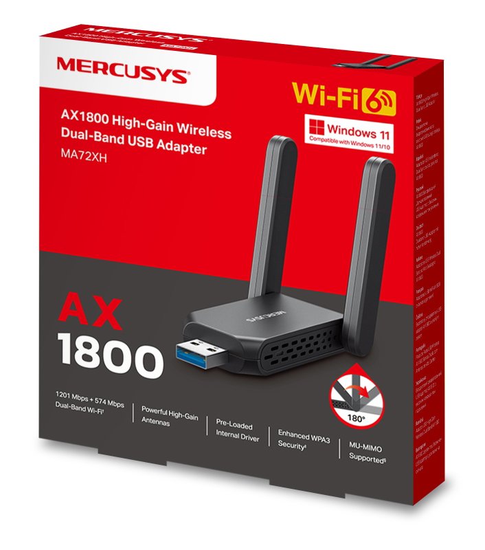 MERCUSYS ασύρματος USB αντάπτορας δικτύου MA72XH, AX1800, Dual Band, V.1.0 - Image 8