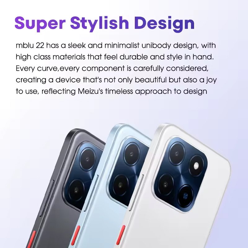 MEIZU smartphone Mblu 22, 6.79", 4/128GB, 5000mAh, λευκό - Image 3