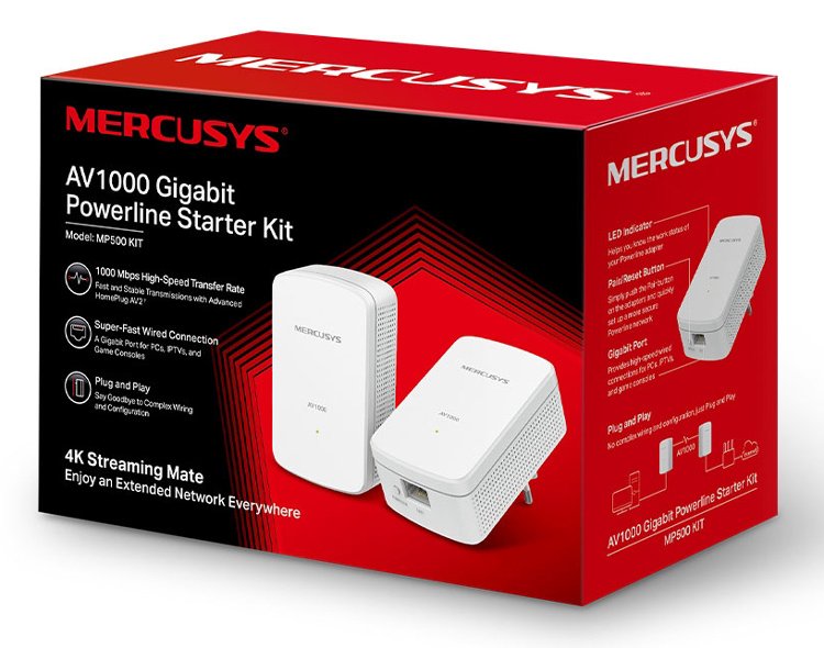 MERCUSYS Powerline MP500 Kit, AV1000 Gigabit, Ver: 1.0 - Image 4