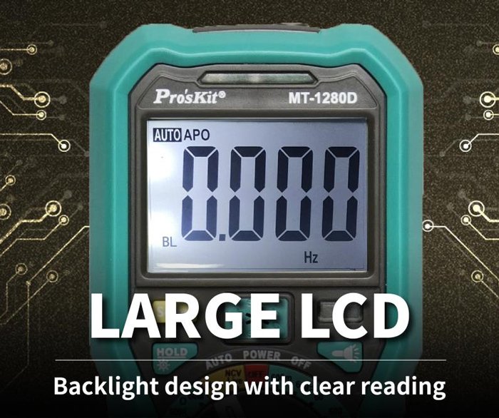 PROSKIT ψηφιακό πολύμετρο MT-1280D, 1000V DC, NVC, True RMS - Image 4