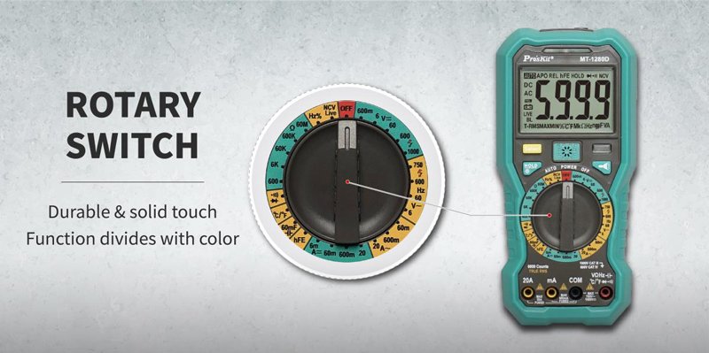 PROSKIT ψηφιακό πολύμετρο MT-1280D, 1000V DC, NVC, True RMS - Image 8